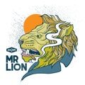 Mr.lion t shirt poster design vectorfileÃ¢â¬â stock illustration Ã¢â¬â stock illustration file
